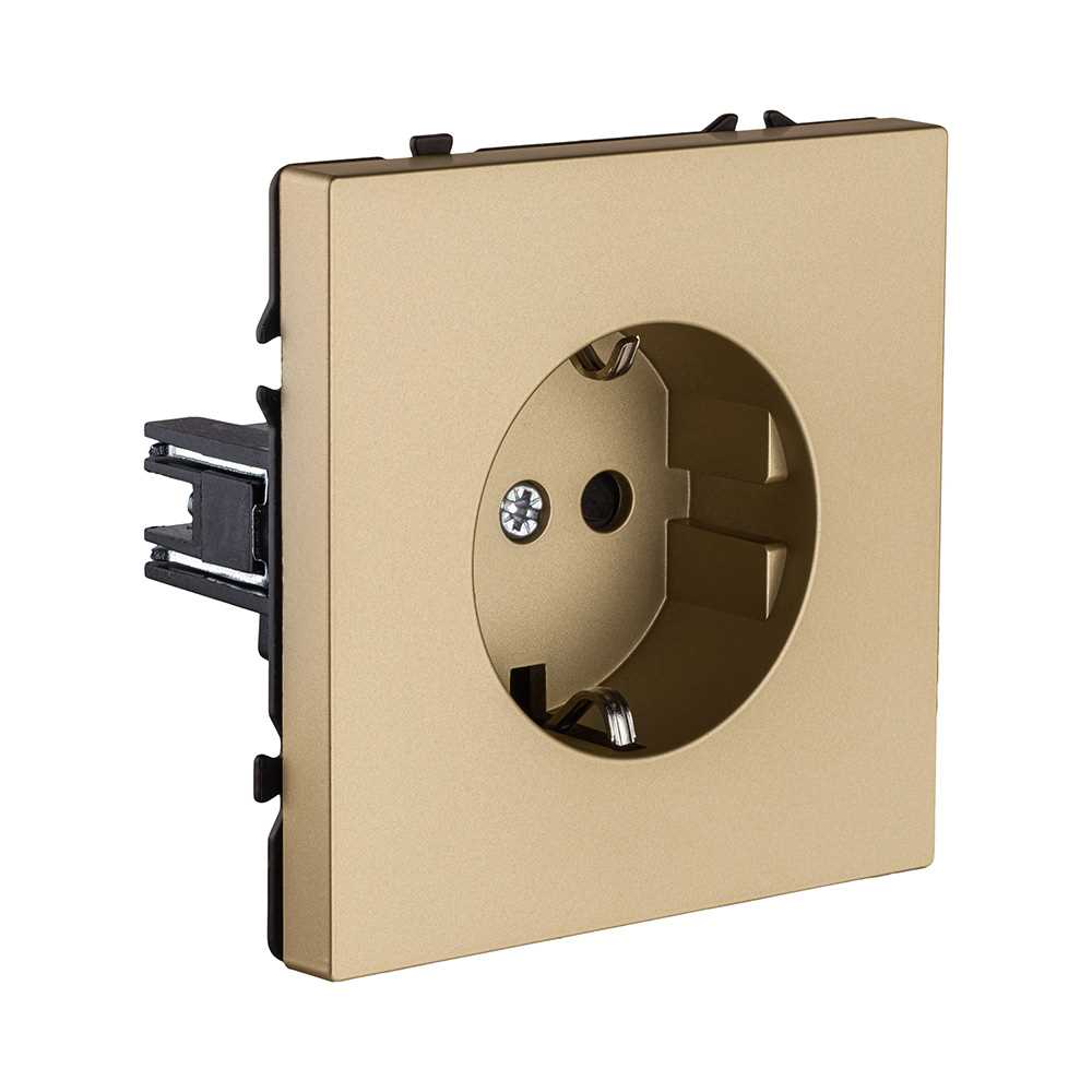 Электротовар Розетка штепсельная SCHUKO 16A / 250 В, золотой Kollinger Eclipse EC-014GD золото — фото 2