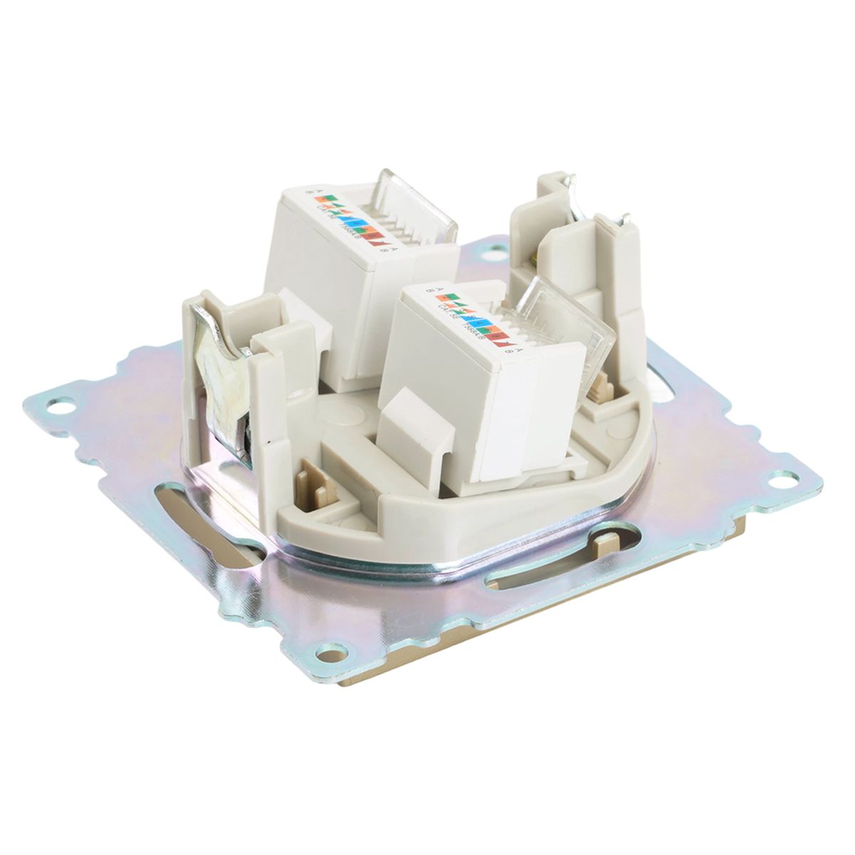 Электротовар Розетка компьютерная 2-местная RJ-45 (механизм) Stekker GLS00-7109-08 Катрин, золото… золото поликарбонат / латунь — фото 4