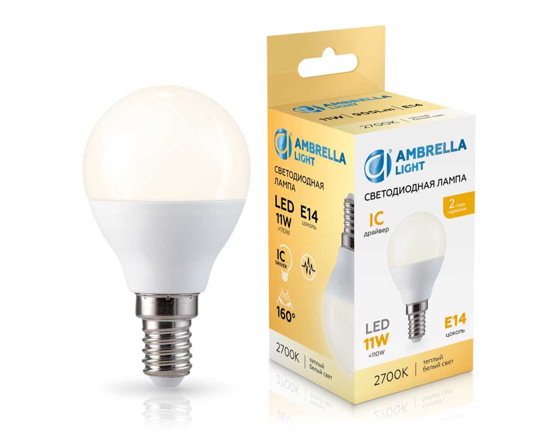 Лампочк Лампа светодиодная Шар P45 Ambrella light Bulding — фото 2