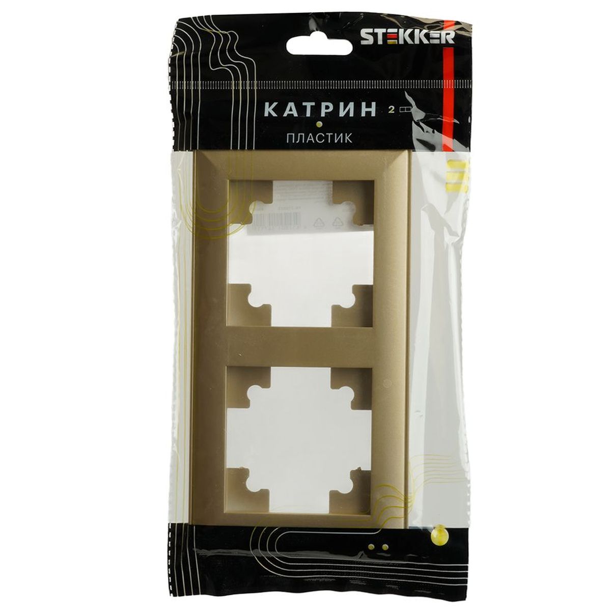 Электротовар Рамка 2-постовая Stekker Катрин золото PFR00-7002-08 49607 золото abs-пластик — фото 2