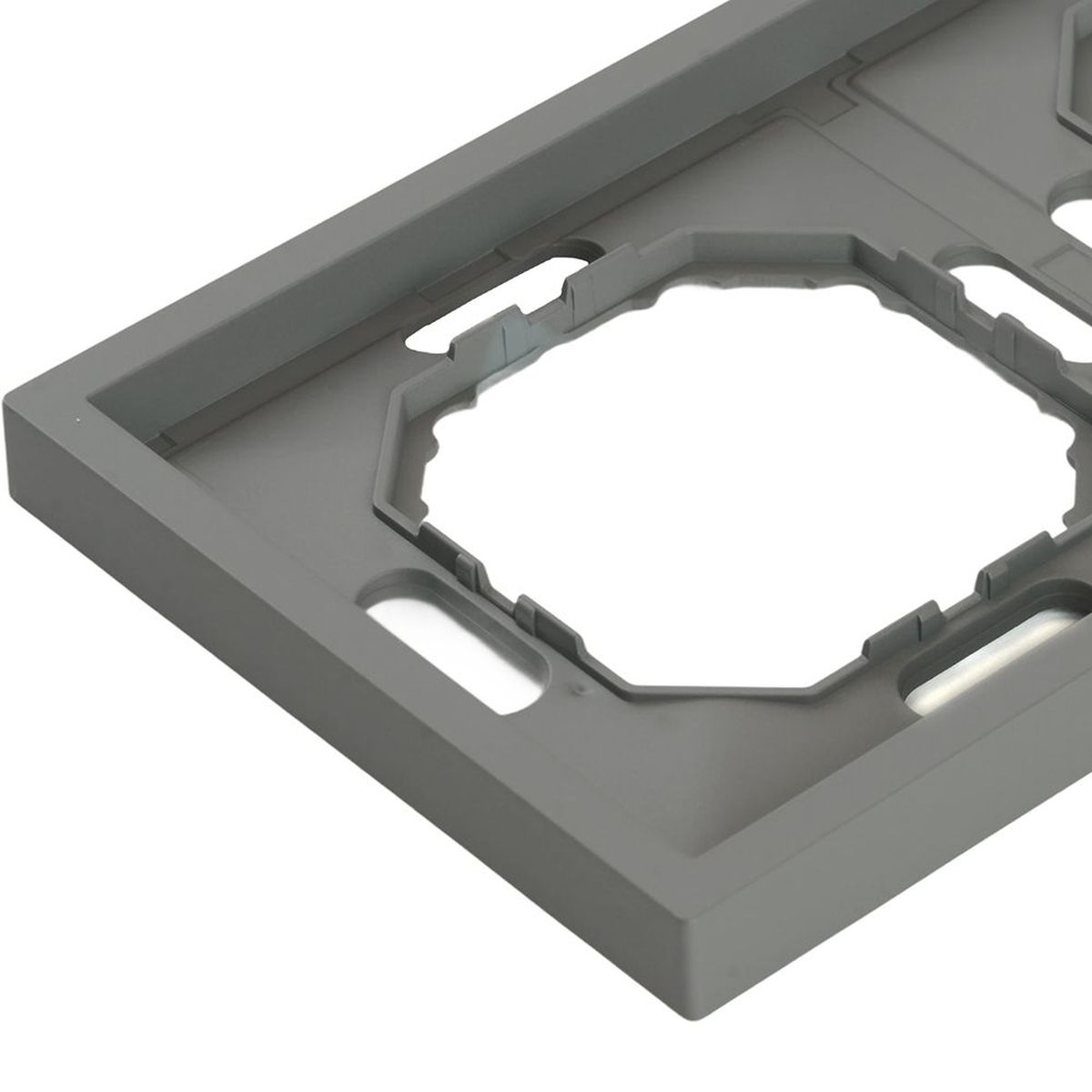 Электротовар Рамка STEKKER, PFR00-5002-10 2-местная, серия Эмили, платиново-серый, soft touch 49963 серый поликарбонат — фото 4