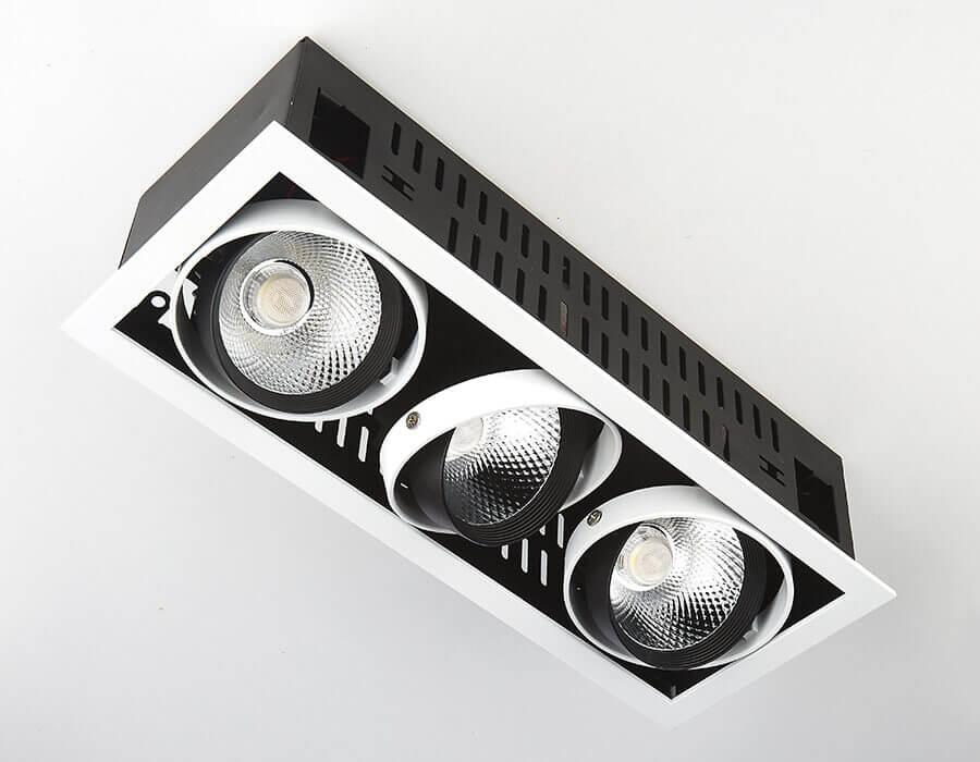 Офисное освещение Встраиваемый светодиодный светильник Ambrella light Cardano T813 BK / CH 3*12W 4200K черный металлические / алюминий / металл — фото 2