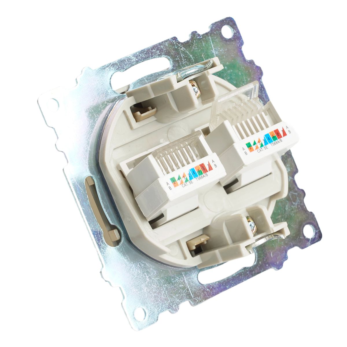 Электротовар Розетка компьютерная 2-местная RJ-45 (механизм) Stekker GLS00-7109-08 Катрин, золото… золото поликарбонат / латунь — фото 2