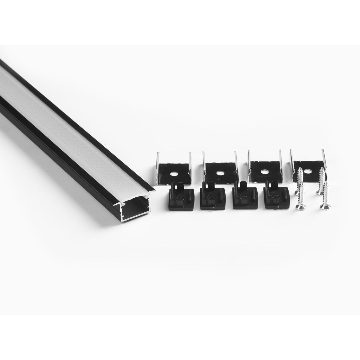 Светодиодные лент Профиль врезной LEDS POWER СПВ17-2412 алюм. черный с призм.рассеивателем 2м черный металлические / алюминий — фото 2