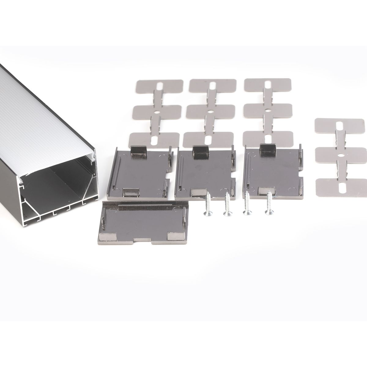Светодиодные лент Профиль накладной LEDS POWER СПН5035 алюм. черный с призм.рассеивателем 2м черный металлические / алюминий — фото 3