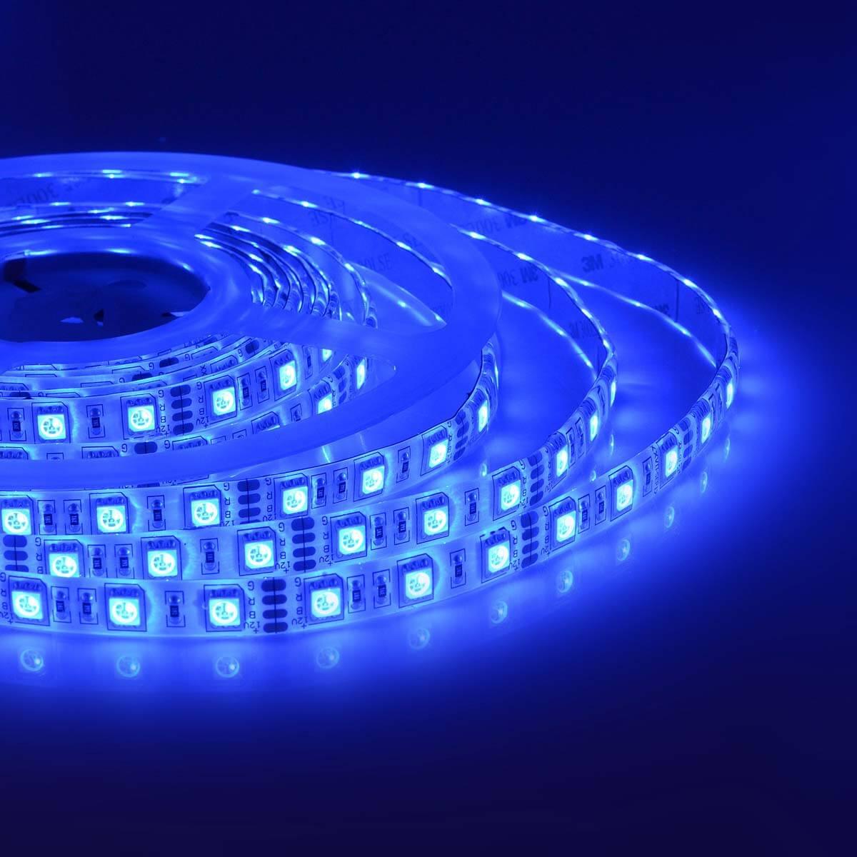 Светодиодные лент Светодиодная влагозащищенная лента Apeyron m 60Led m 5050SMD разноцветная 1M 260BL пластиковые — фото 3