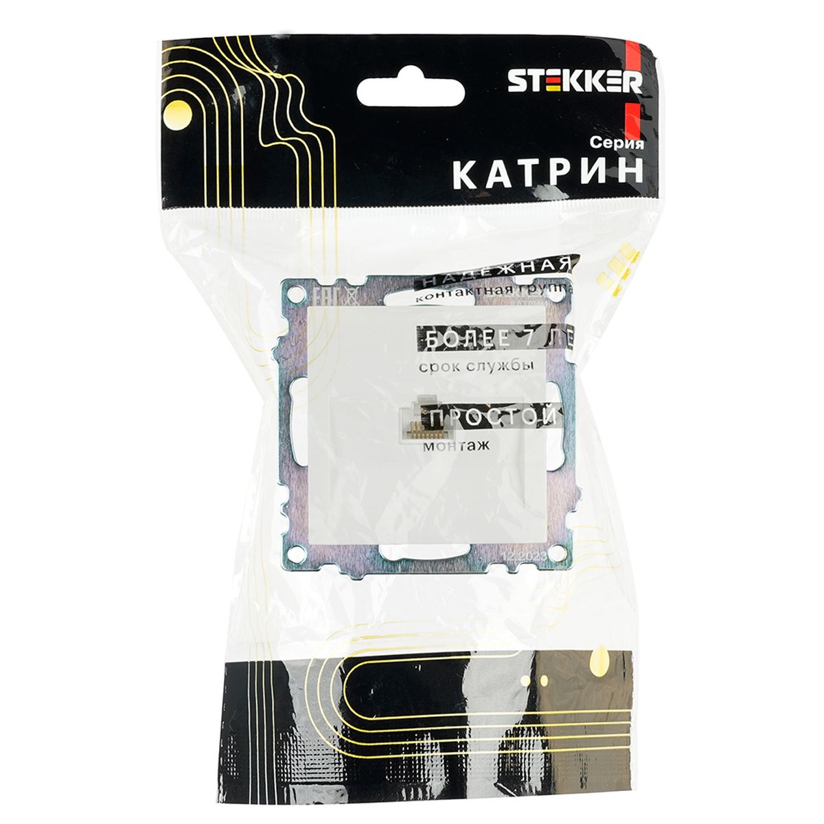 Электротовар Розетка компьютерная RJ-45 Stekker Катрин белый GLS00-7107-01 39305 белый abs-пластик / латунь — фото 2