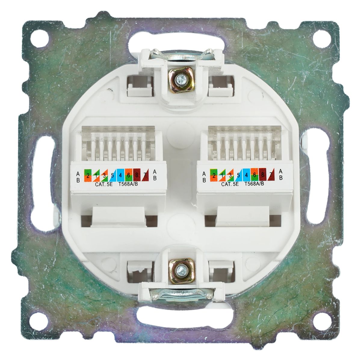 Электротовар Розетка компьютерная 2-местная RJ-45 (механизм) Stekker GLS00-7109-01 Катрин, белый… белый abs-пластик / латунь — фото 6