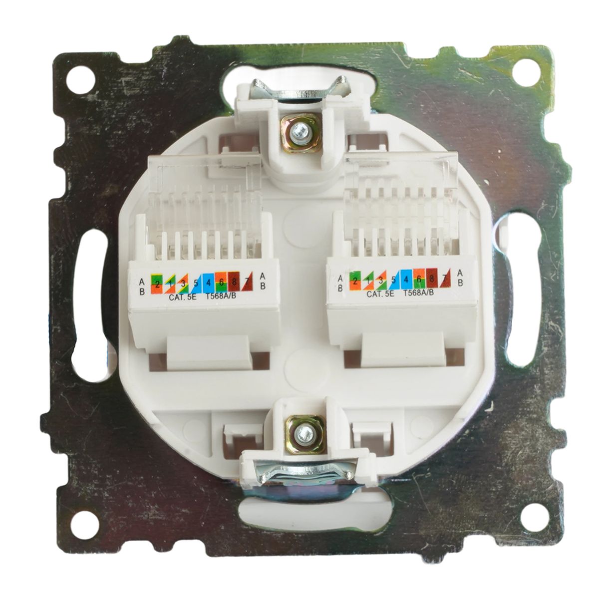Электротовар Розетка компьютерная 2-местная RJ-45 (механизм) Stekker GLS00-7109-01 Катрин, белый… белый abs-пластик / латунь — фото 3