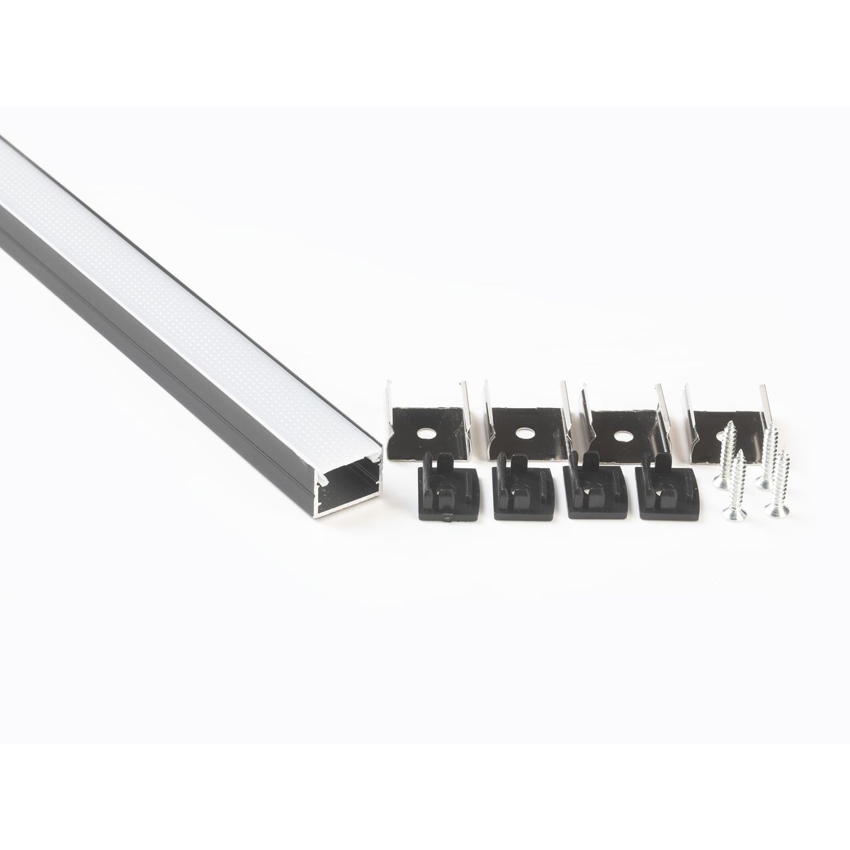 Светодиодные лент Профиль накладной LEDS POWER СПН1712 алюм. черный с призм.рассеивателем 2м черный металлические / алюминий — фото 3