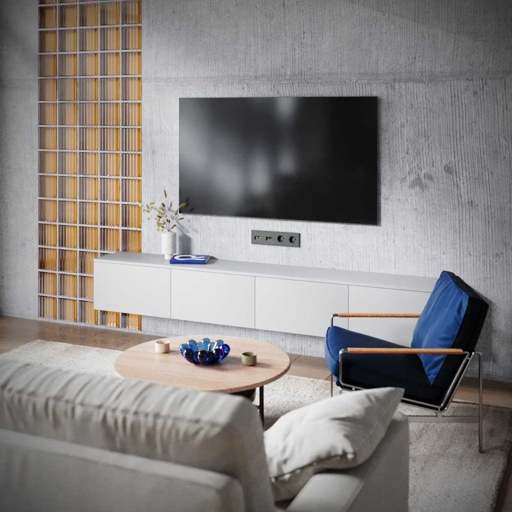 Электротовар Розетка телевизионная встраиваемая S70 TV+RJ45 кат. 6, (титан) Voltum VLS060706 поликарбонат — фото 5