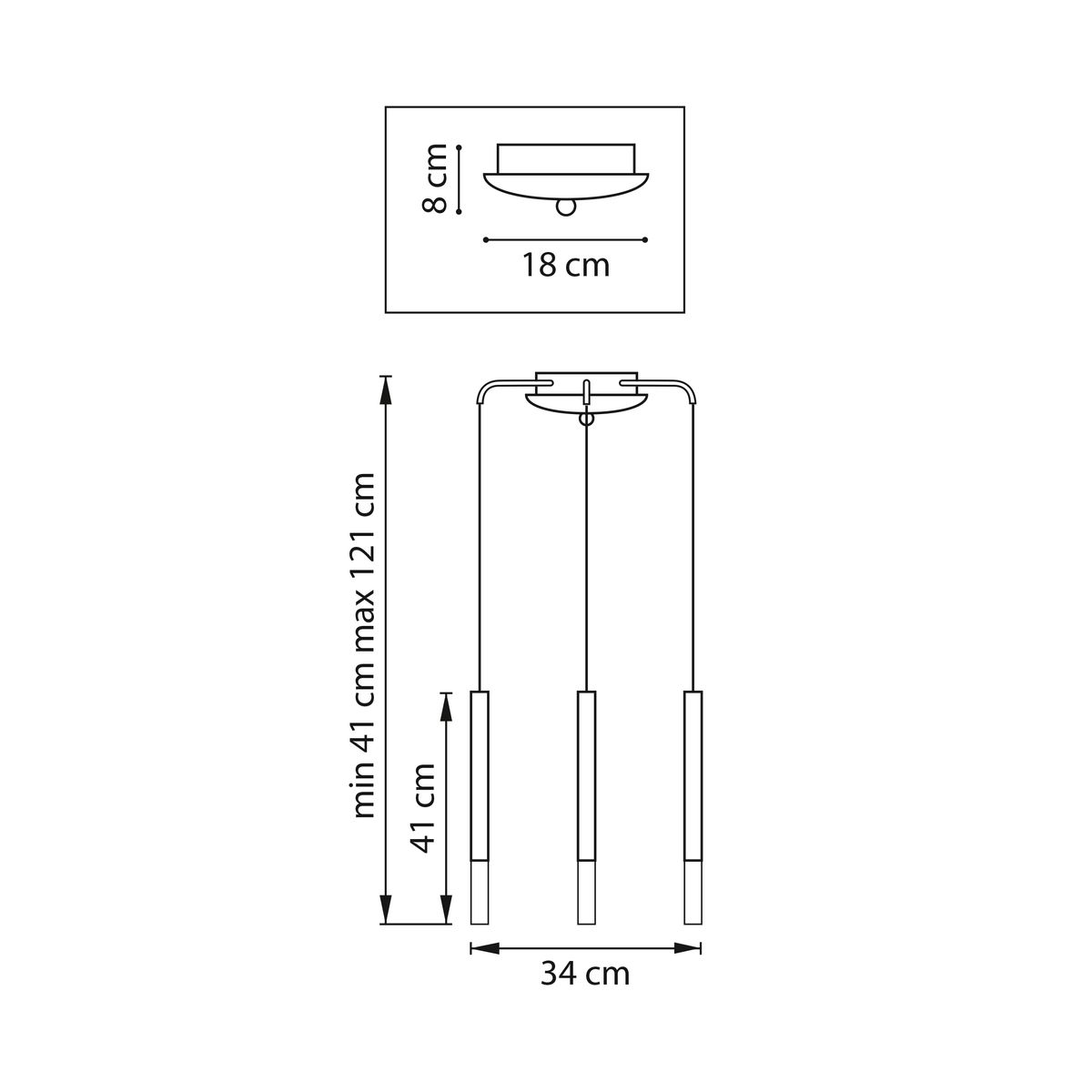 Светильник Комплект с подвесной люстрой Lightstar Tubo (574713+747133 (3шт), Золото в стиле минимализм золото металлические / металл / металл, акрил — фото 2