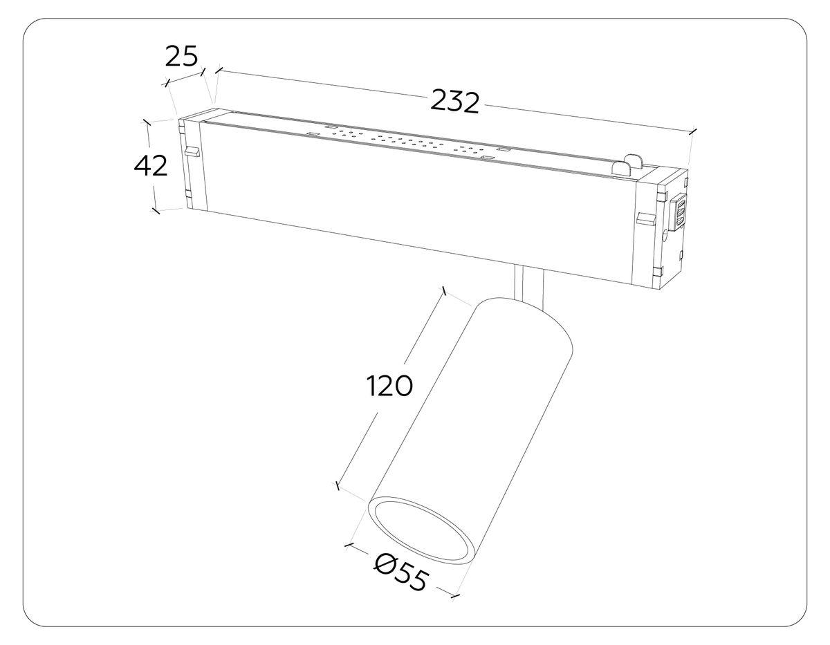 Трековые светильник Трековый светодиодный светильник Ambrella Light Track System Magnetic, Черный черный металлические / металл / стеклянные / стекло — фото 3