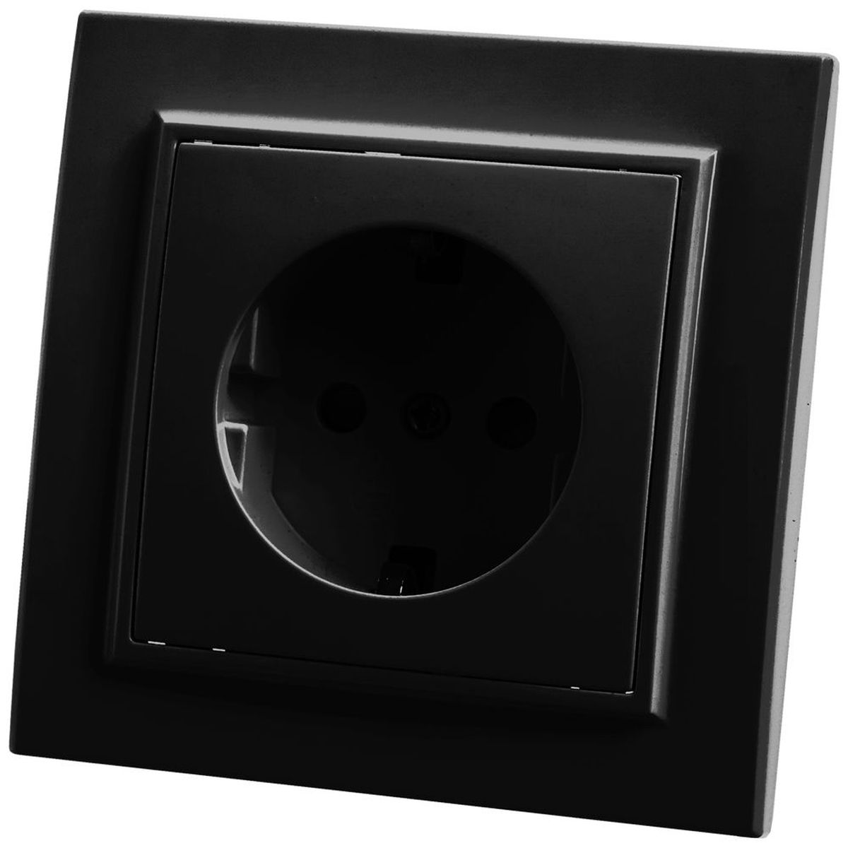 Электротовар Розетка 2P+PE Stekker Эрна со шторками черный PST16-9010-03 39479 черный abs-пластик / латунь — фото 2
