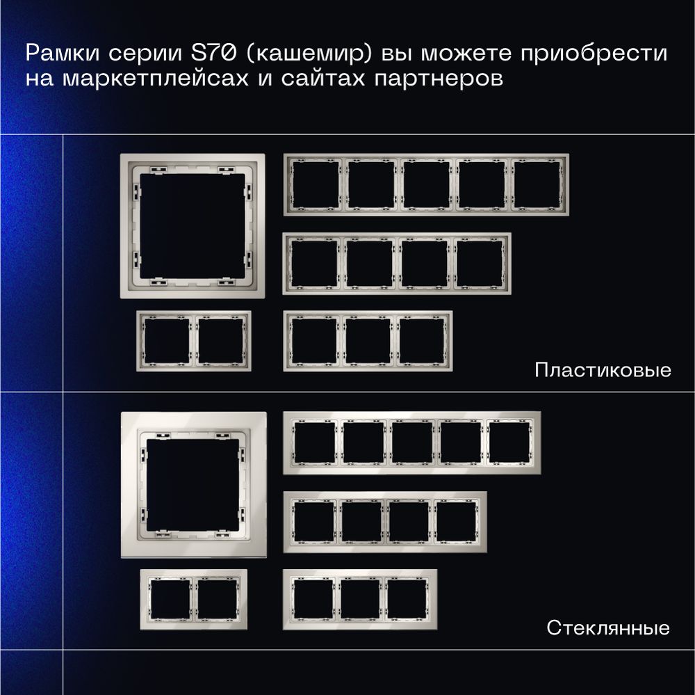 Электротовар Выключатель встраиваемый Voltum S70 двухклавишный с подсветкой 10А, (кашемир)… поликарбонат — фото 3