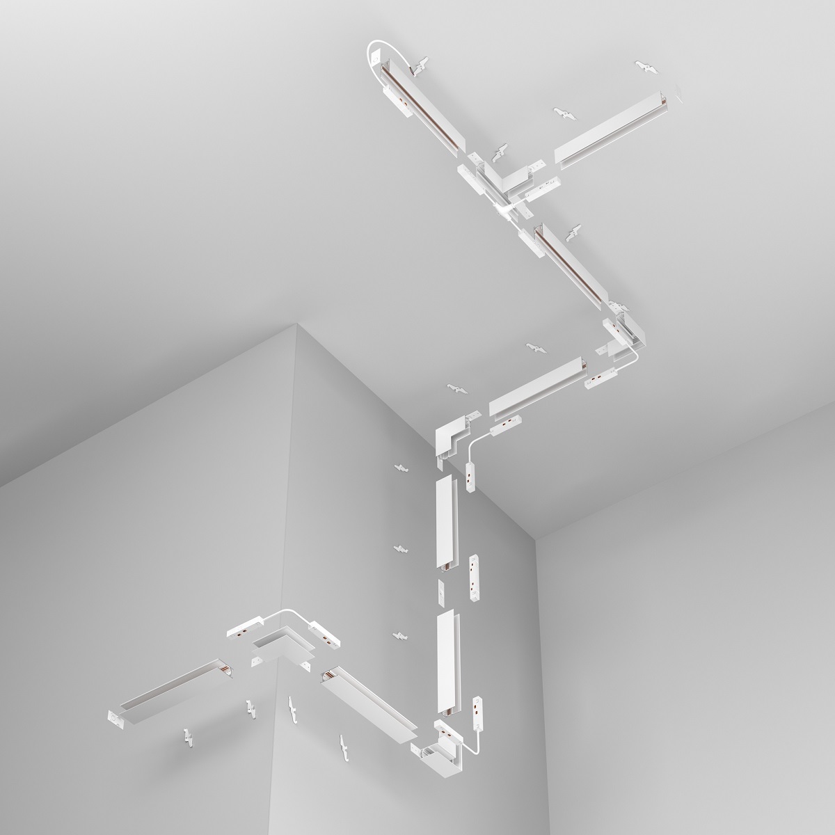 Трековые систем Шинопровод накладной / подвесной магнитный Maytoni Technical Exility Busbar… белый металлические / алюминий — фото 5