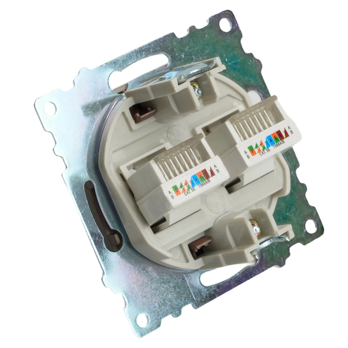 Электротовар Розетка компьютерная 2-местная RJ-45 (механизм) Stekker GLS00-7109-04 Катрин,… коричневый поликарбонат / латунь — фото 2