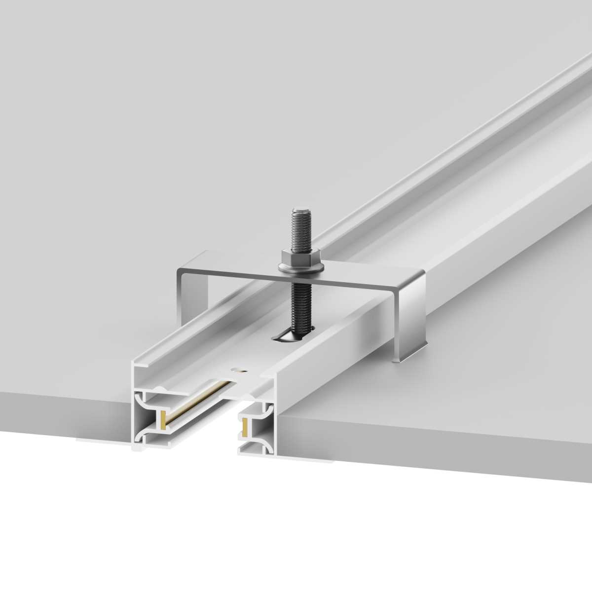 Трековые систем Шинопровод Hesby Lighting Skylite встраиваемый Однофазный 220В-1м, белый HSBL_0036 белый металлические / алюминий — фото 2