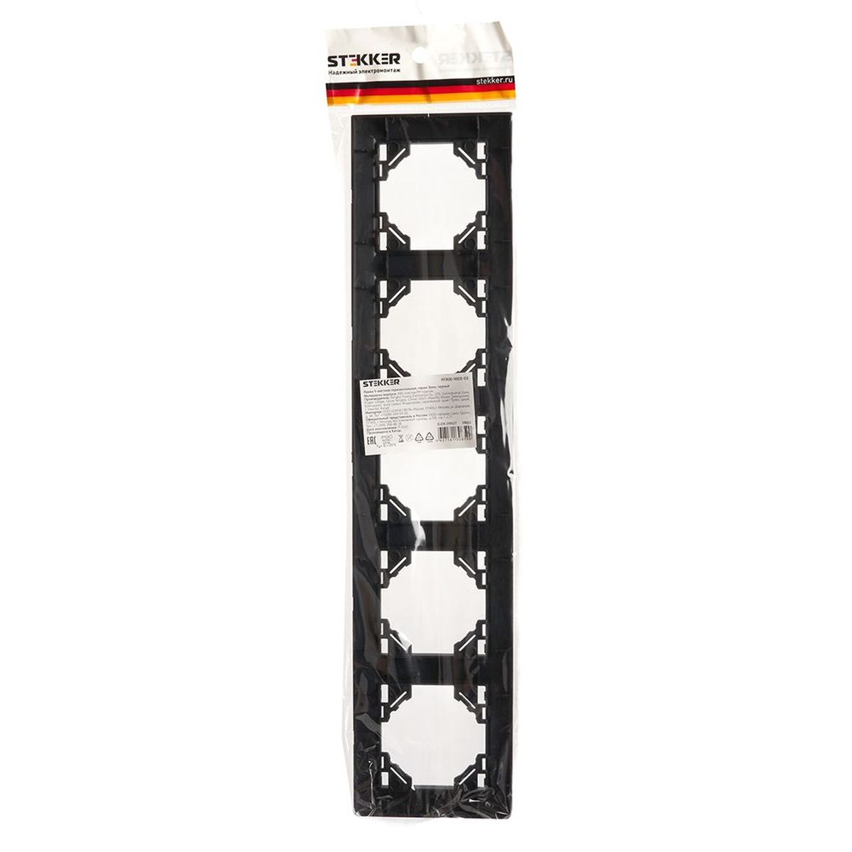 Электротовар Рамка 5-постовая Stekker Эрна черный PFR00-9005-03 39622 черный abs-пластик — фото 3
