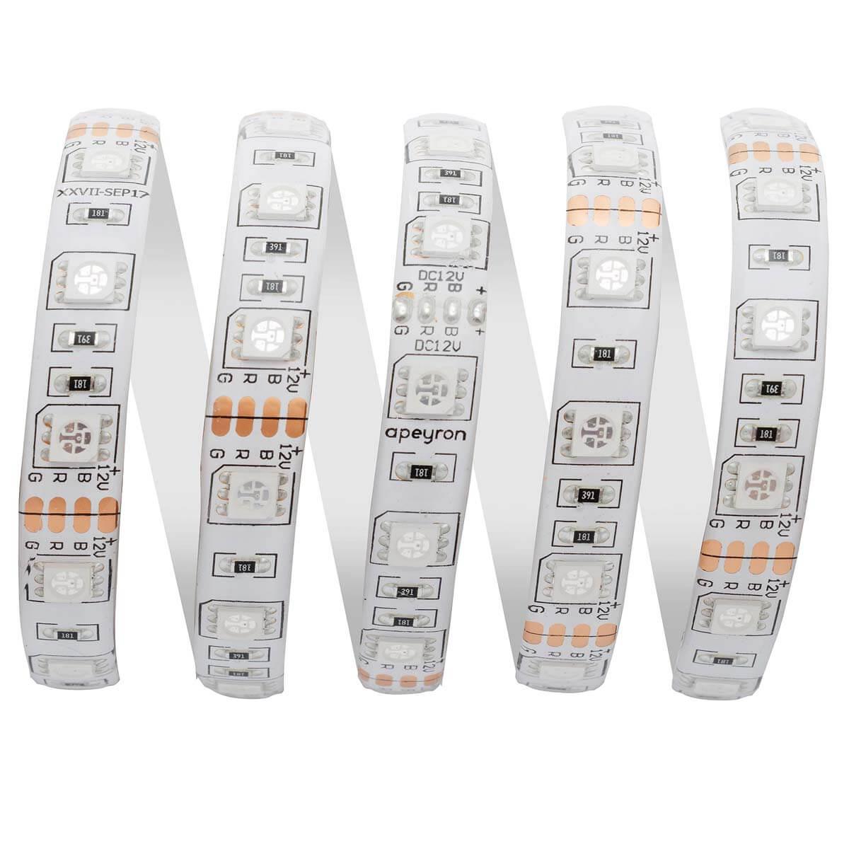 Светодиодные лент Светодиодная влагозащищенная лента Apeyron m 60Led m 5050SMD разноцветная 1M 260BL пластиковые — фото 6