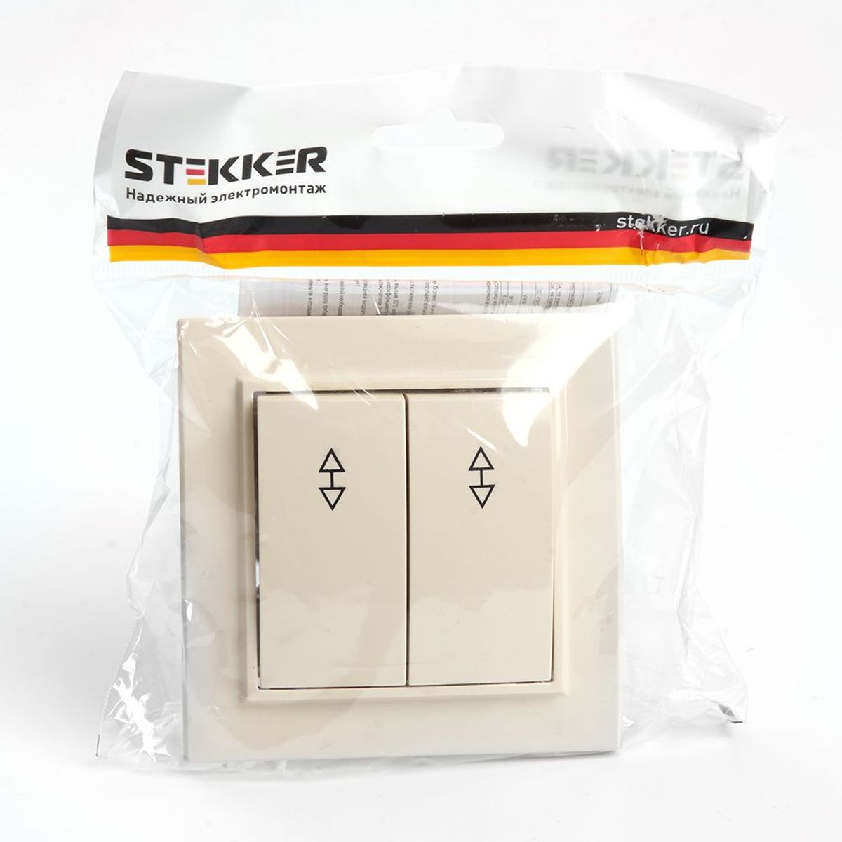 Электротовар Переключатель двухклавишный Stekker Эрна слоновая кость PSW10-9008-02 39920, Белый белый abs-пластик / латунь — фото 5