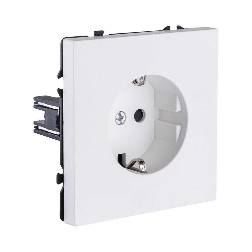 Электротовар Розетка штепсельная SCHUKO 16A / 250 В, белый матовый Kollinger Eclipse EC-014WH белый — фото 2