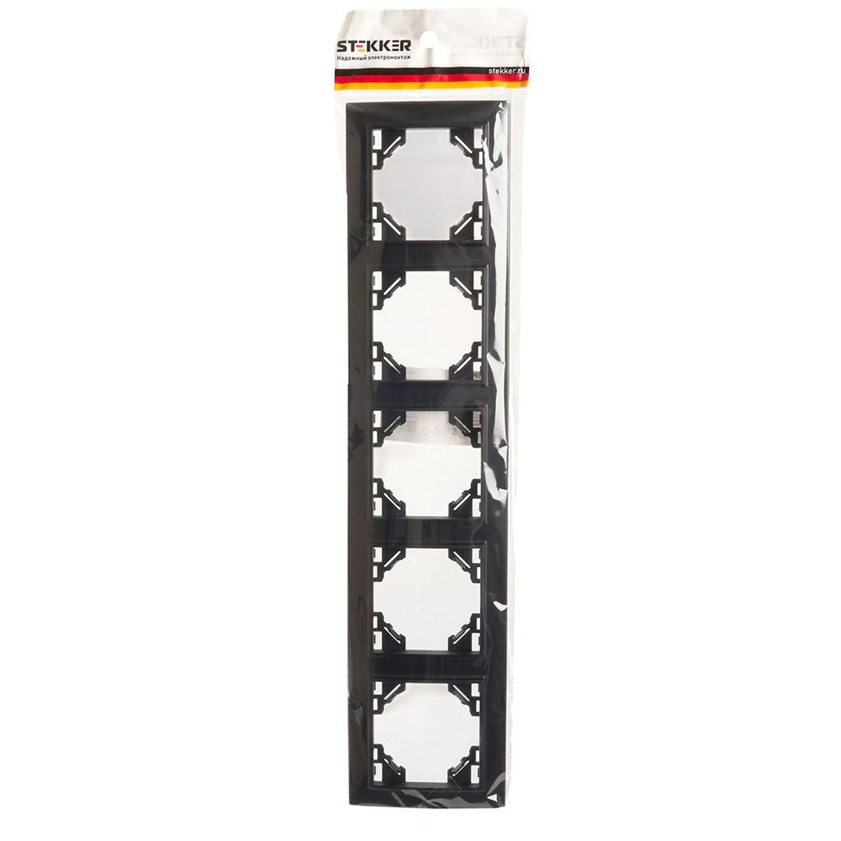 Электротовар Рамка 5-постовая Stekker Эрна черный PFR00-9005-03 39622 черный abs-пластик — фото 2