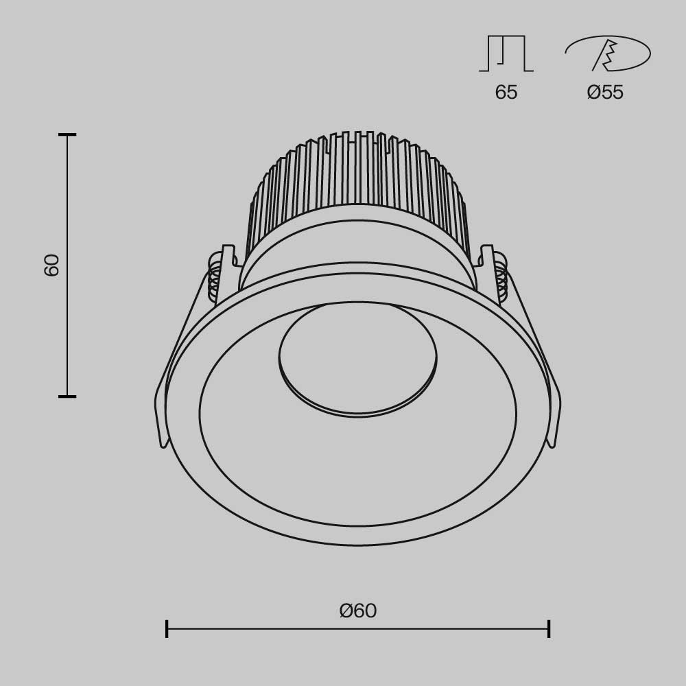 Офисное освещение Встраиваемый светодиодный светильник Maytoni Technical Zoom DL034-01-06W4K-B, Черный черный металлические / алюминий / металл — фото 6