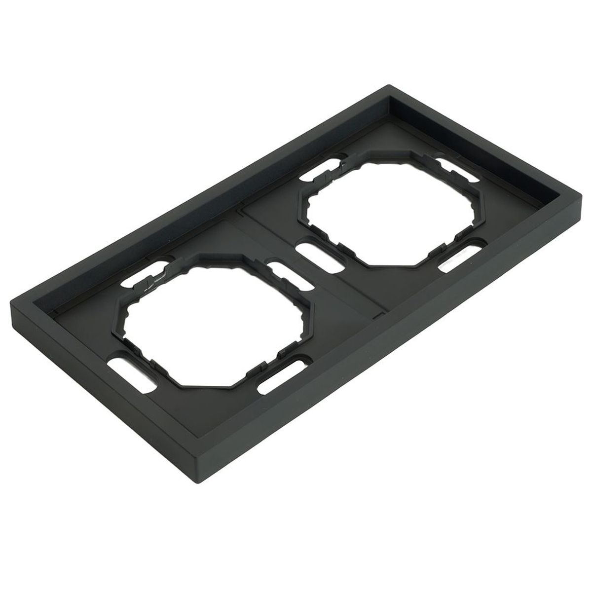 Электротовар Рамка STEKKER, PFR00-5002-05 2-местная, серия Эмили, черный уголь, soft touch 49859 черный поликарбонат / металлические / металл — фото 6