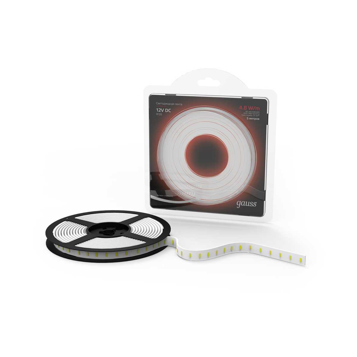 Светодиодные лент Светодиодная лента Gauss m 60LED m 2835SMD красный 5M красный пластиковые — фото 4