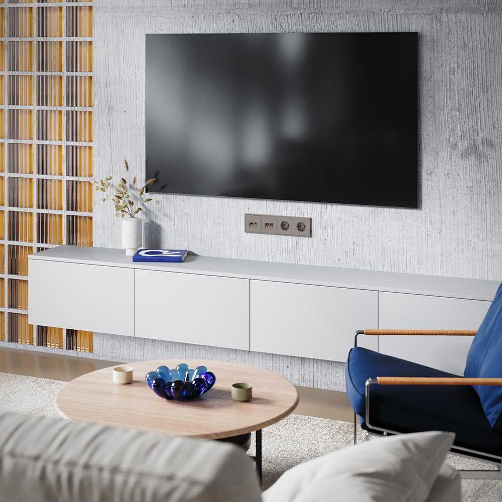 Электротовар Накладка для розетки TV+RJ45 кат. 6, S70 (капучино) Voltum VLS002714 поликарбонат — фото 6