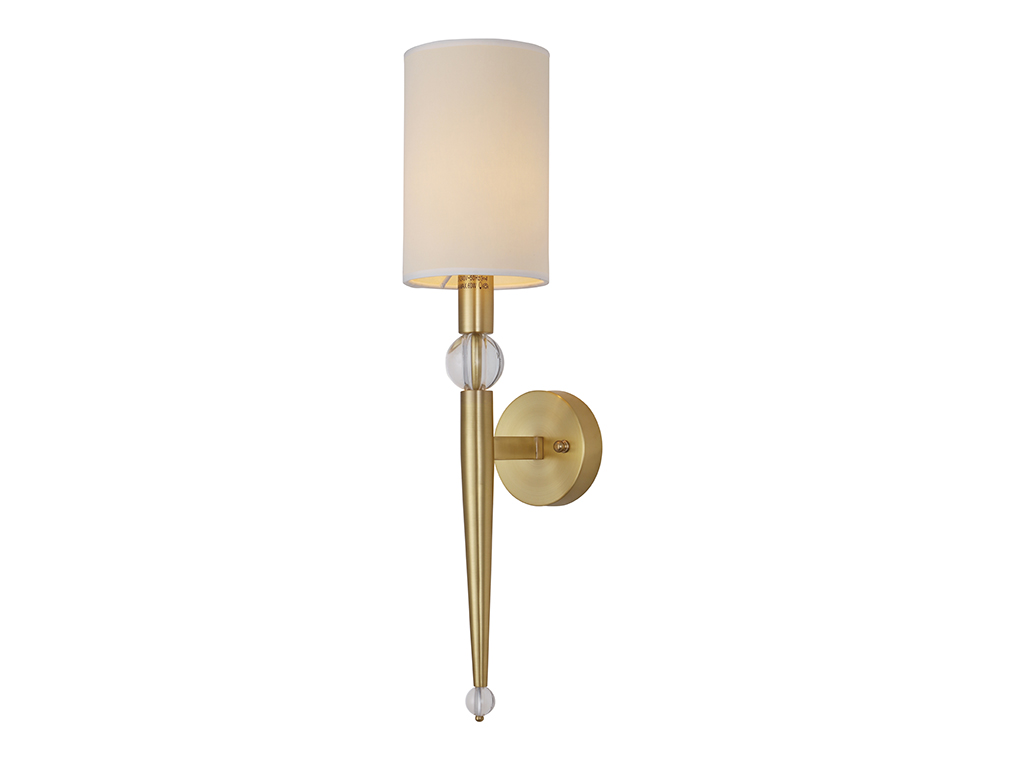 Бра с 1 плафоном Бра 3521 A small brass без абажуров, Бежевый бежевый металлические — фото 2