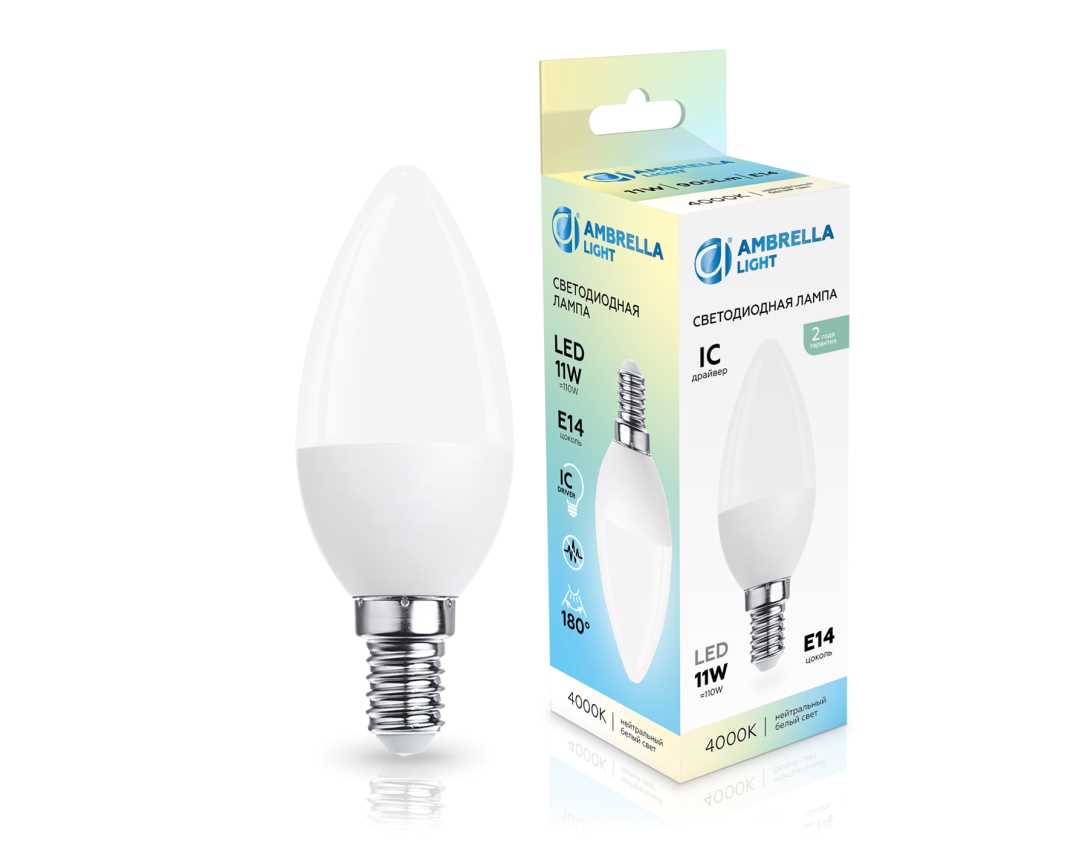 Лампочк Лампа светодиодная Свеча C37 Ambrella light Bulding — фото 2