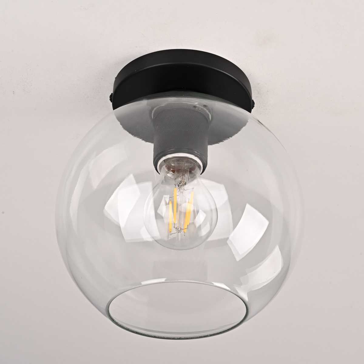 Потолочные светильник Светильник RH Utilitaire Globe Shade Flushmount, Бронза бронза металлические / металл / стекло — фото 5