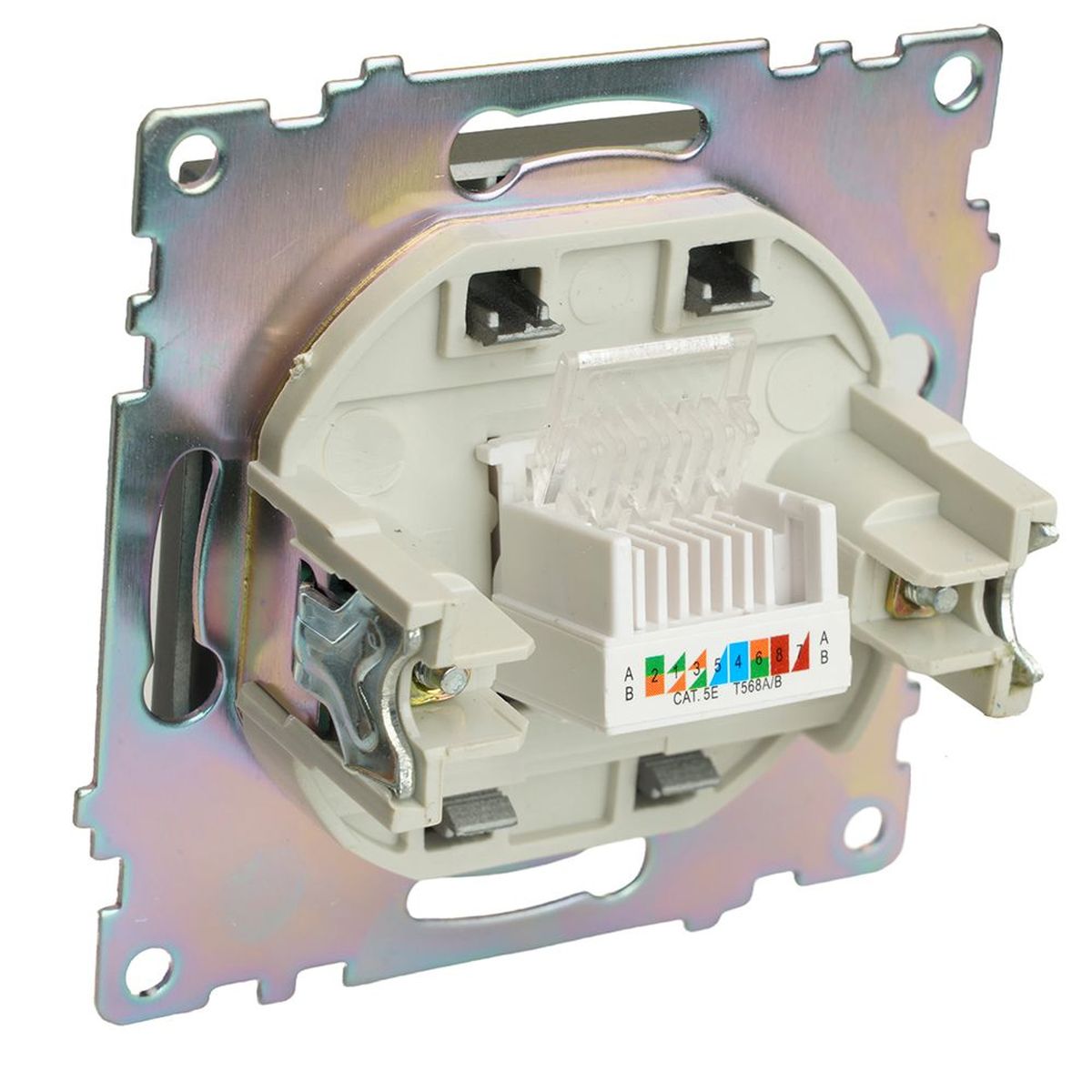 Электротовар Розетка компьютерная RJ-45 Stekker Катрин графит GLS00-7107-06 49418, Серый серый поликарбонат / латунь — фото 6