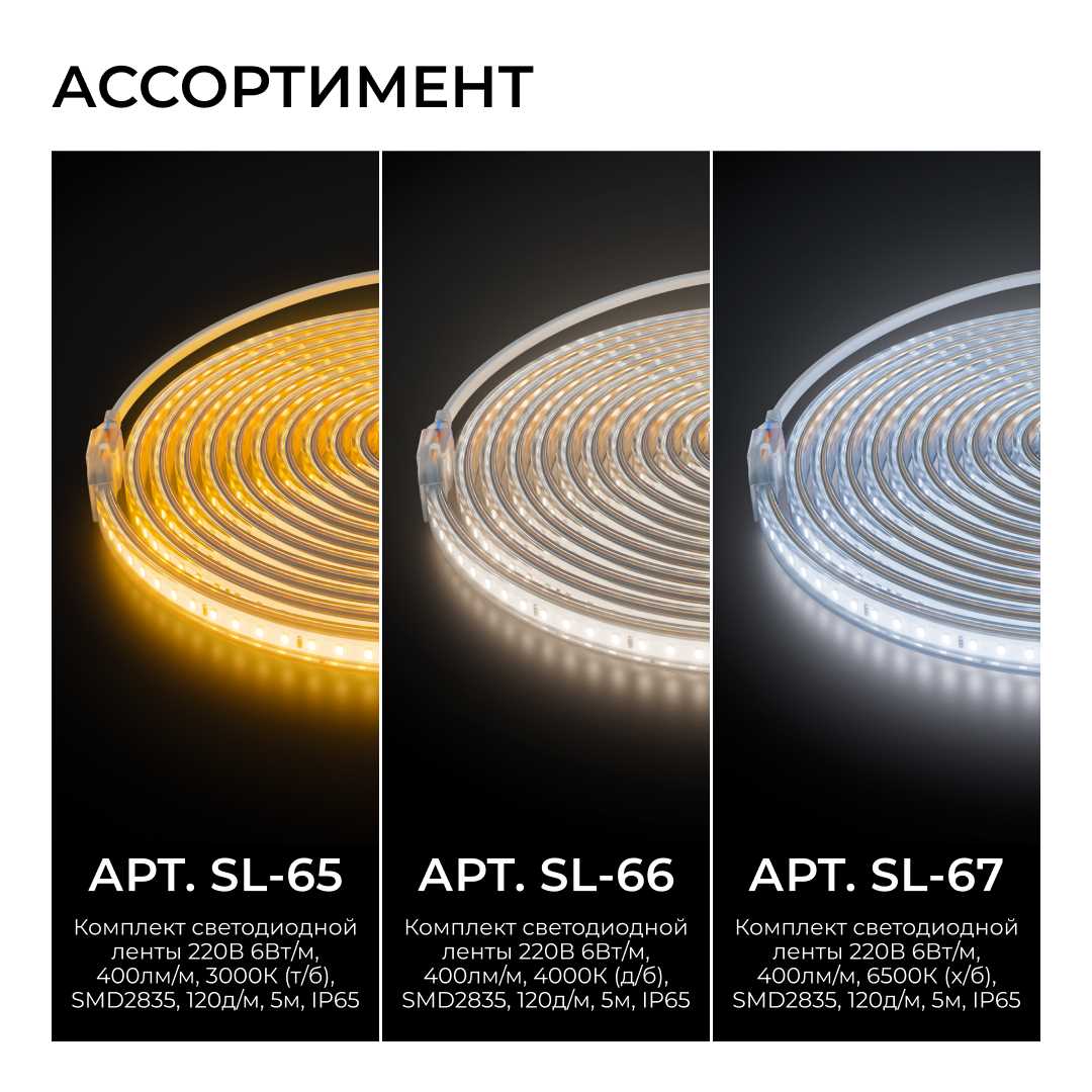 Светодиодные лент Комплект светодиодной влагозащищенной ленты OGM m 120LED m 2835SMD белый 5M белый пвх — фото 5