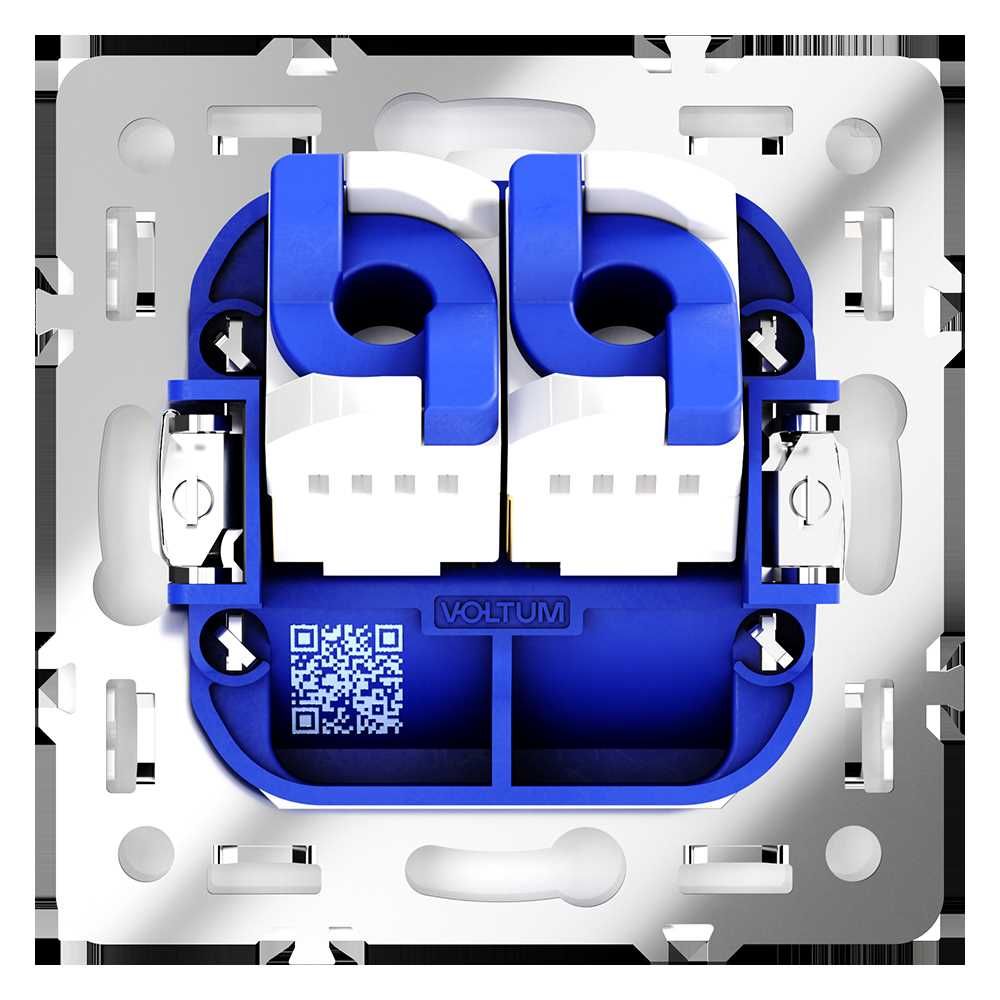 Электротовар Розетка компьютерная встраиваемая Voltum S70 двойная RJ45+RJ45 кат.6, (белый… белый поликарбонат — фото 6