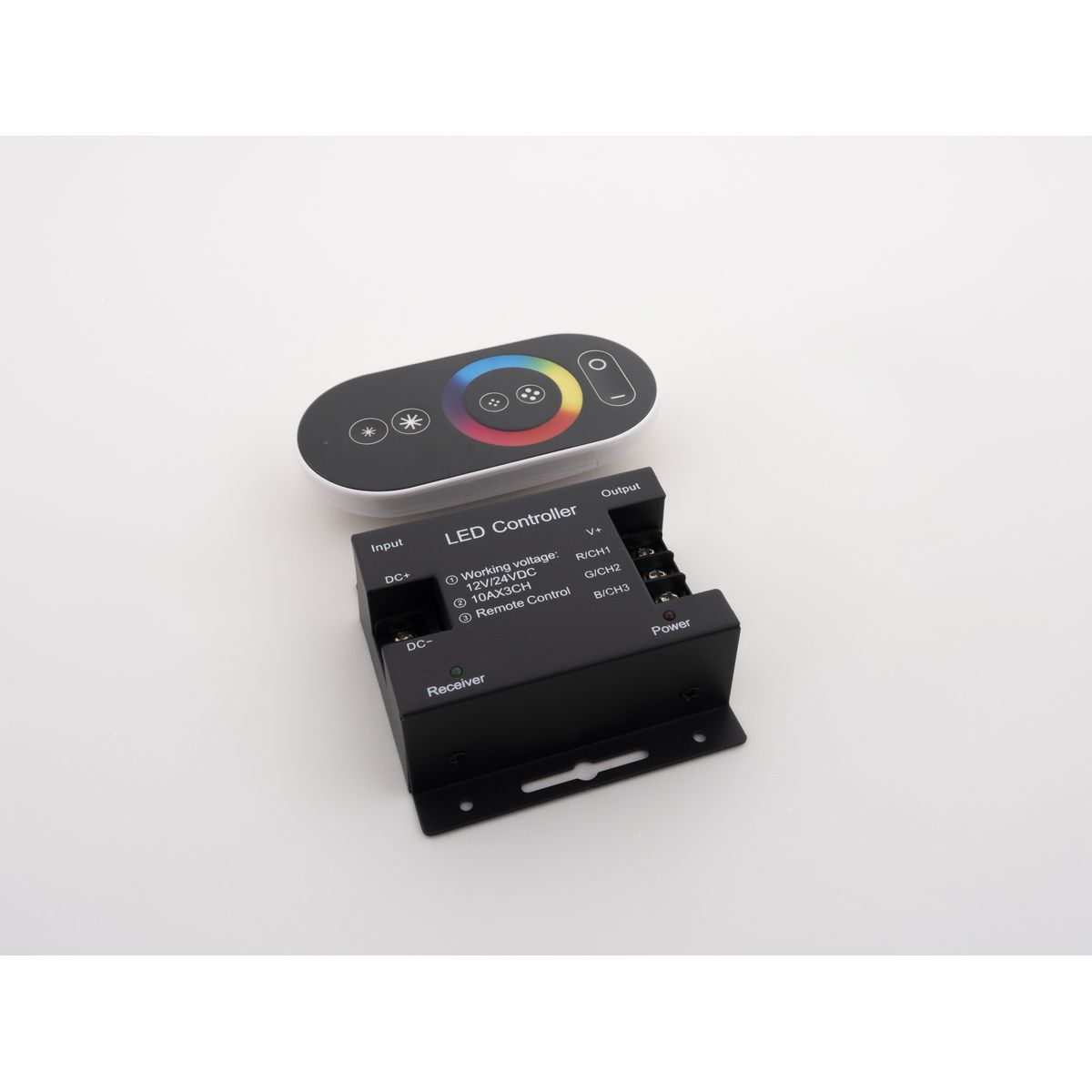 Светодиодные лент Контроллер LEDS POWER RGB T3 RF 30A сенсорный ПДУ, Черный черный пластиковые — фото 5