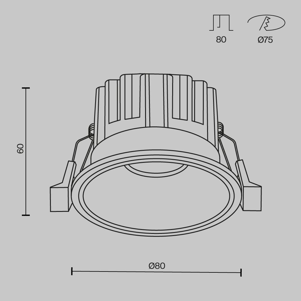 Офисное освещение Встраиваемый светодиодный светильник Maytoni Technical Round DL058-12W2.7K-W, Белый белый алюминий — фото 2