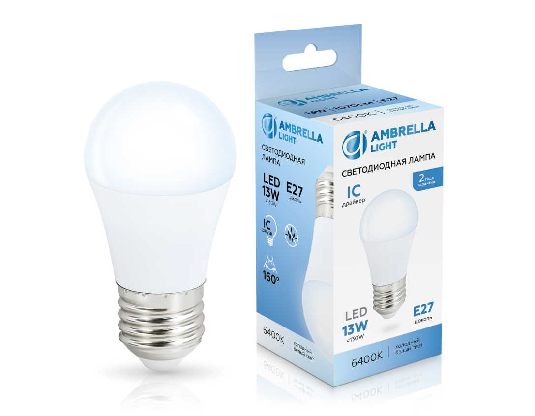 Лампочк Лампа светодиодная Шар G45 Ambrella light Bulding — фото 3