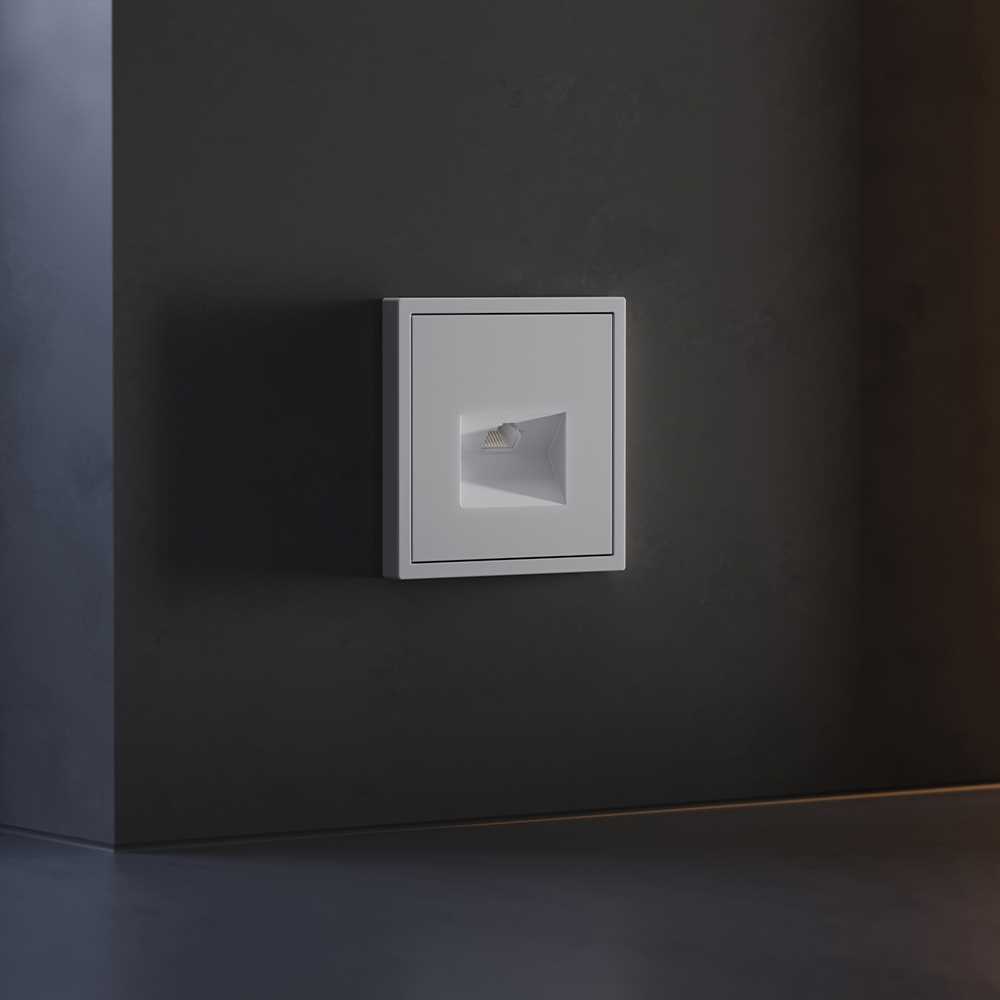 Электротовар Накладка для розетки компьютерной RJ45 кат.6, S70 (серый) Voltum VLS001316 серый поликарбонат — фото 5