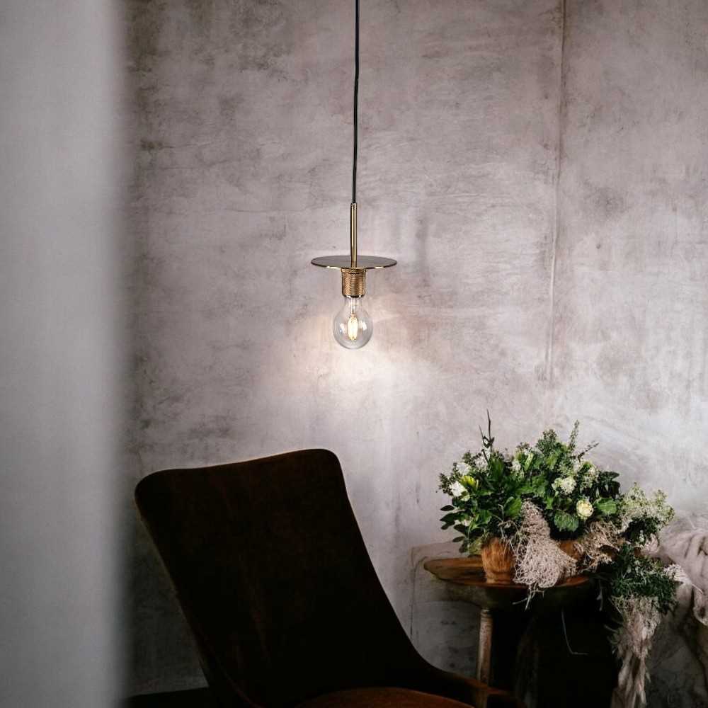 Подвесные светильник Светильник RH Utilitaire Disk Shade Pendant, Латунь латунь металлические / металл — фото 3