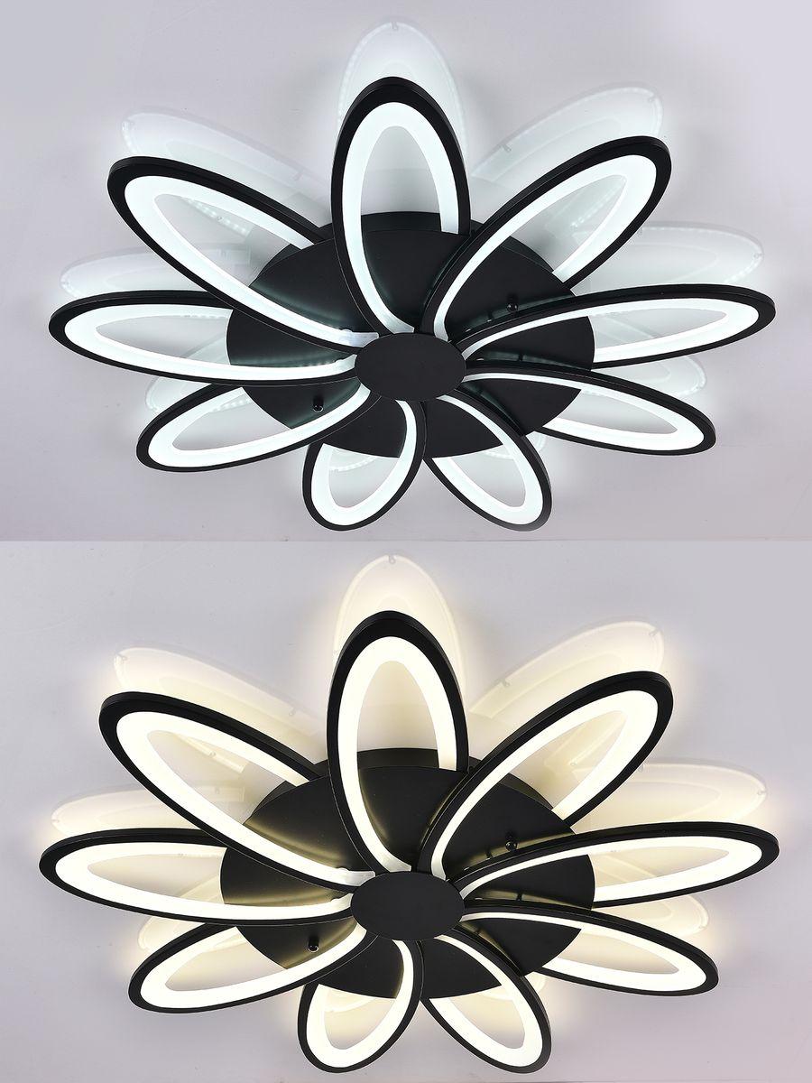 Потолочная люстра Потолочная светодиодная люстра Natali Kovaltseva High-Tech Lamps 82009 Black, Белый белый пластиковые / металл / акрил — фото 6
