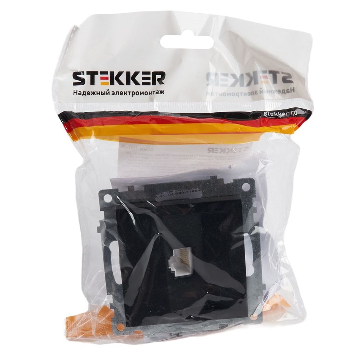 Электротовар Розетка компьютерная RJ-45 Stekker Катрин черный GLS00-7107-05 39613 черный поликарбонат / латунь / хрустальные / сталь — фото 4