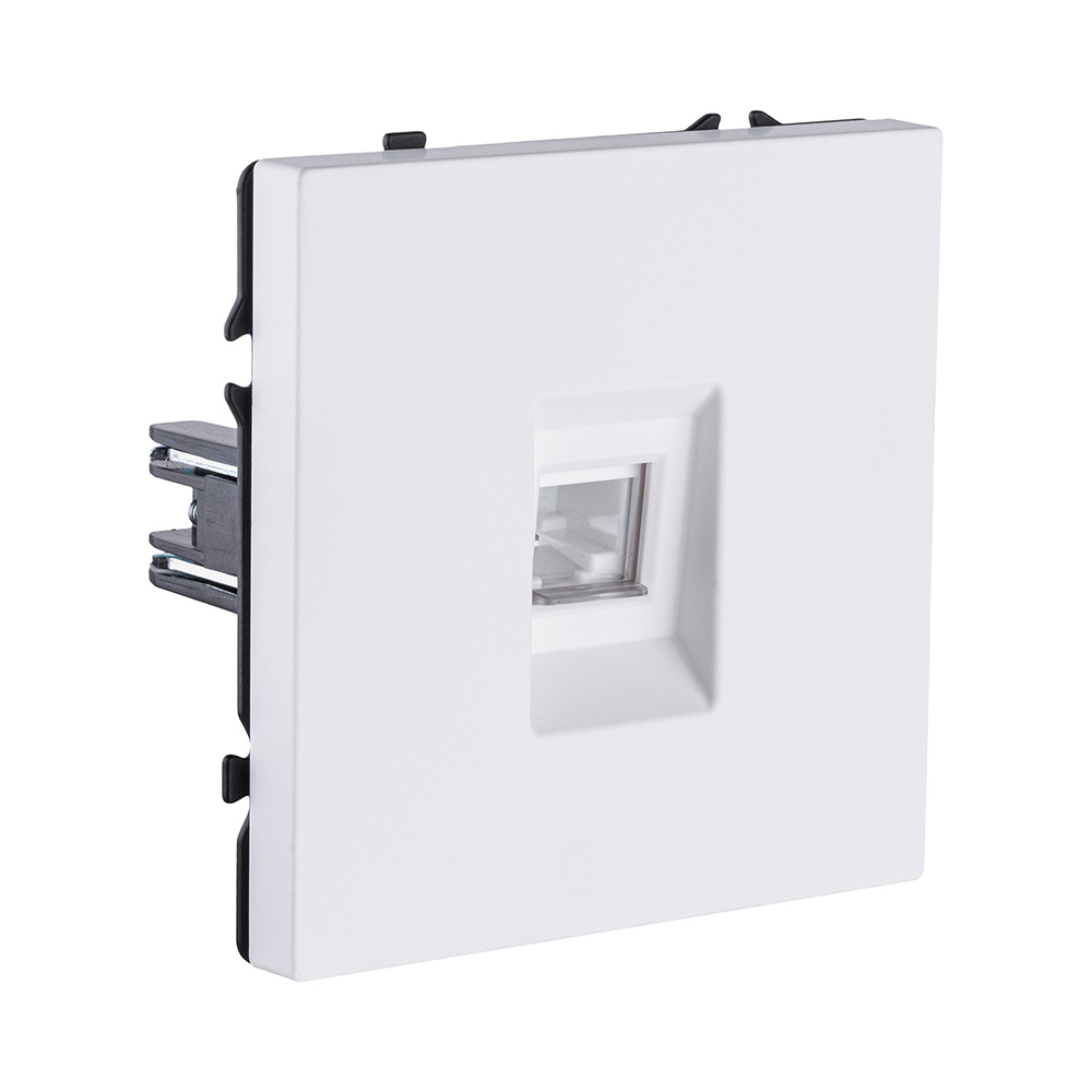 Электротовар Розетка Ethernet RJ45 Cat.6, белый матовый Kollinger Eclipse EC-017WH белый — фото 2