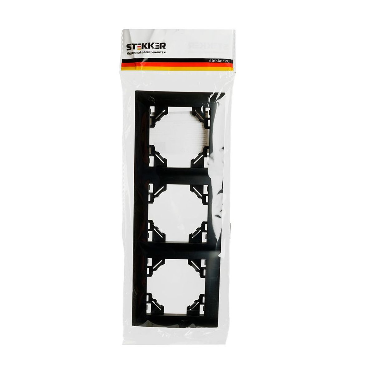 Электротовар Рамка 3-постовая Stekker Эрна Элегант черный PFR00-9013-03 49663 черный abs-пластик — фото 4