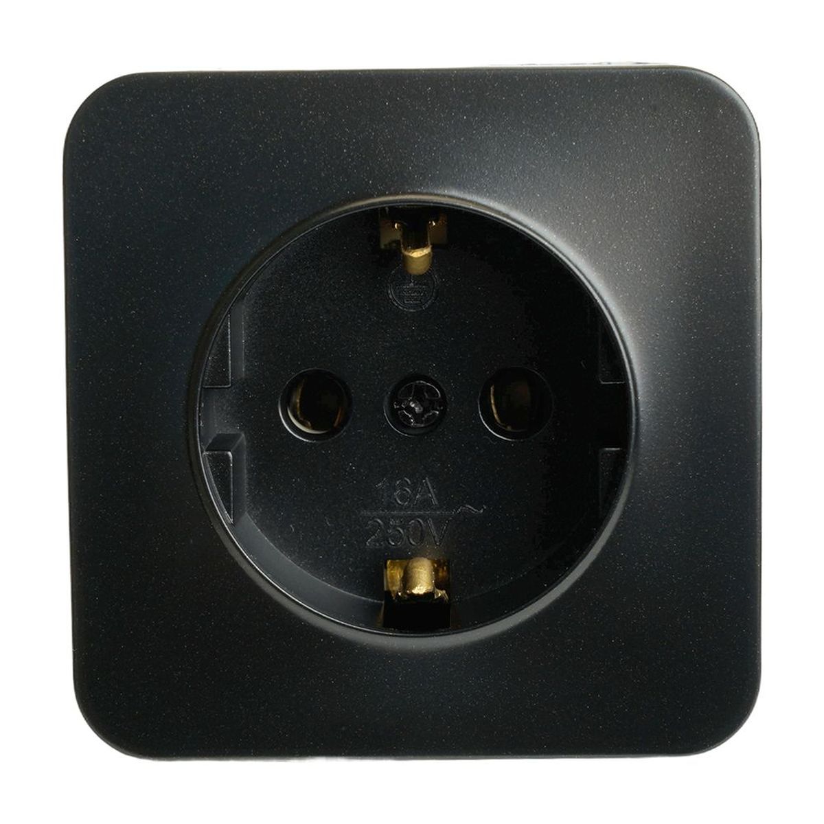 Электротовар Розетка 2P+PE Stekker София черный матовый MST16-11-05 49494 черный abs-пластик — фото 5