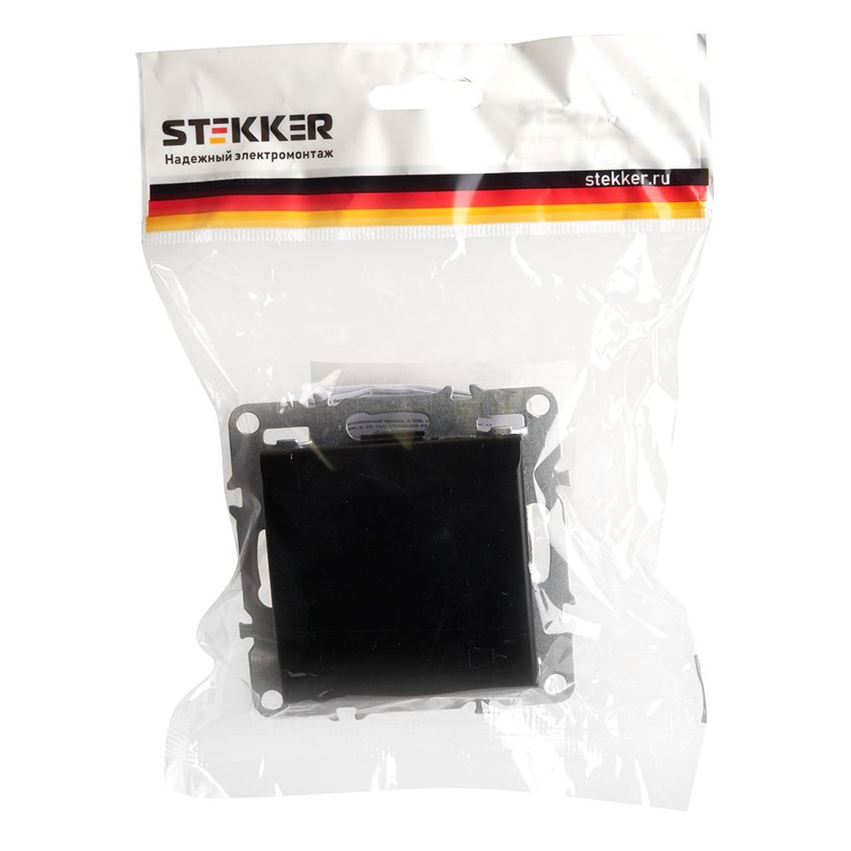 Электротовар Розетка 2P+PE Stekker Эрна с крышкой черный PST16-9112-03 49156 черный abs-пластик / латунь — фото 3