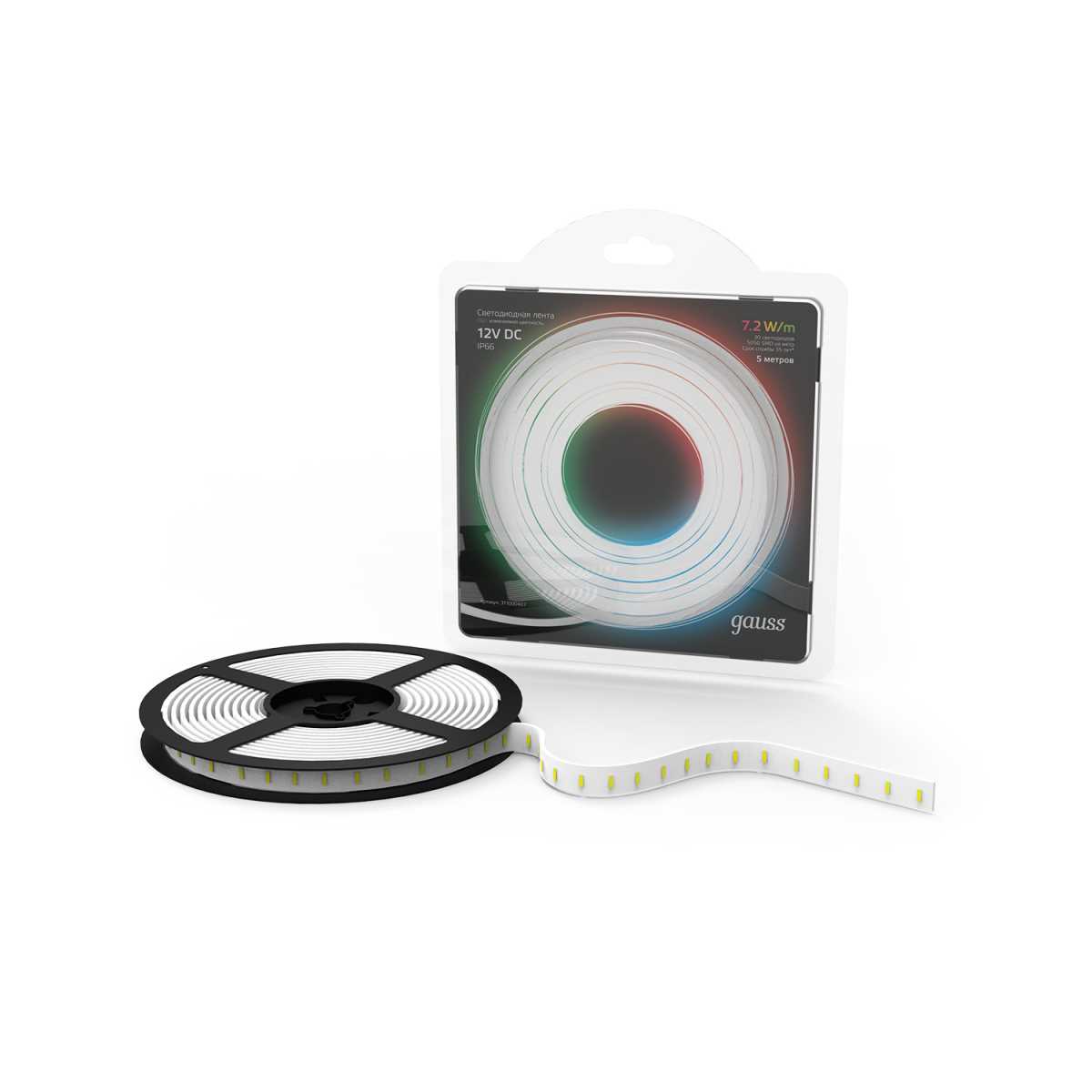 Светодиодные лент Светодиодная влагозащищенная лента Gauss m 30LED m 5050SMD RGB 5M, Разноцветный разноцветный пластиковые — фото 2