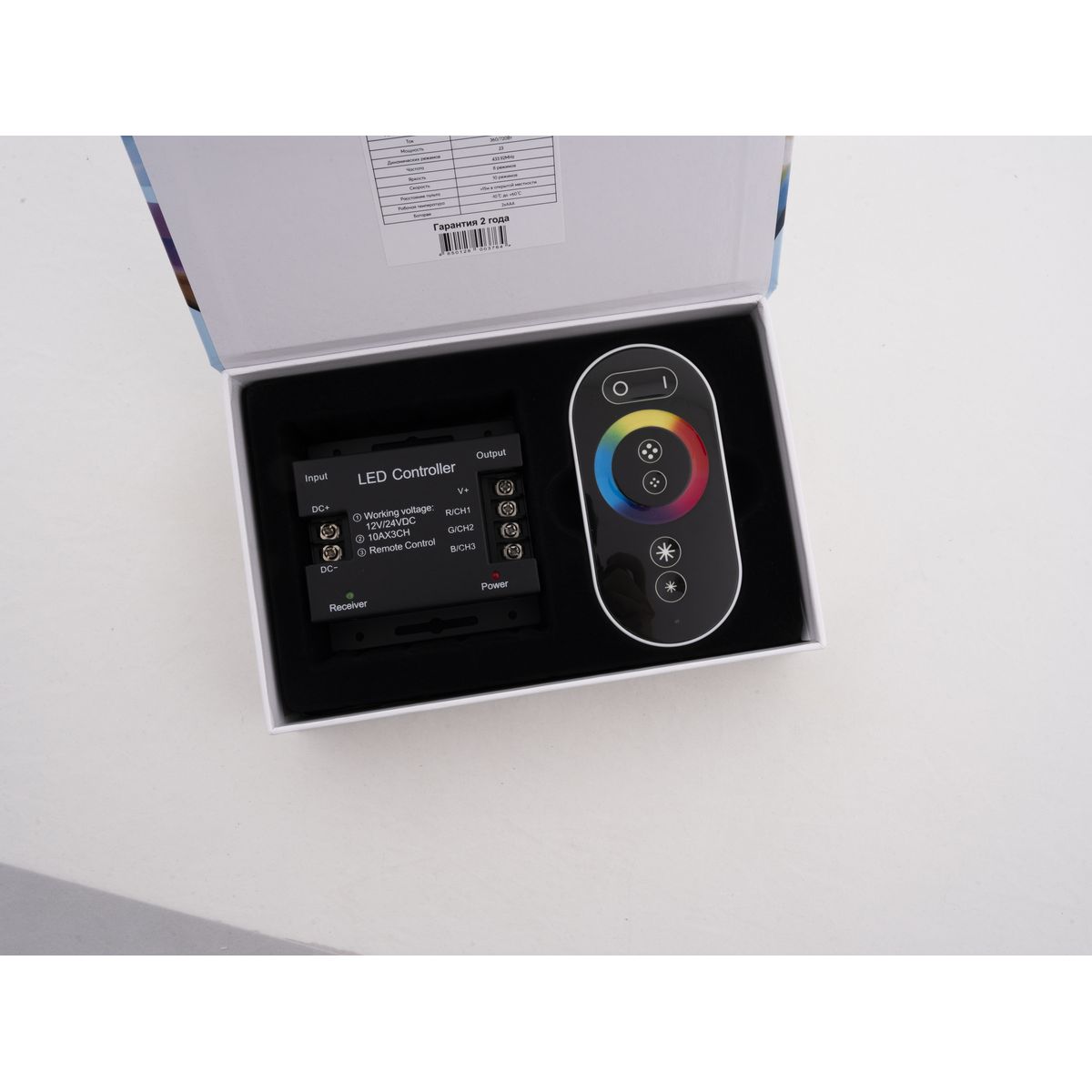 Светодиодные лент Контроллер LEDS POWER RGB T3 RF 30A сенсорный ПДУ, Черный черный пластиковые — фото 4